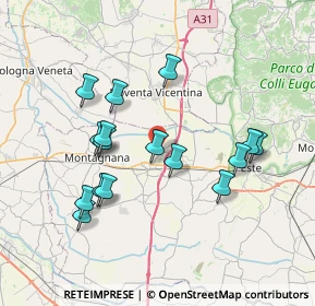 Mappa Via Santigo, 35046 Saletto PD, Italia (7.10188)