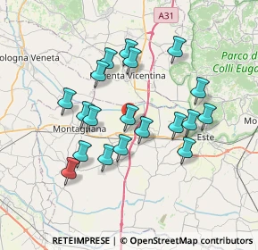Mappa Via Santigo, 35046 Saletto PD, Italia (6.59211)