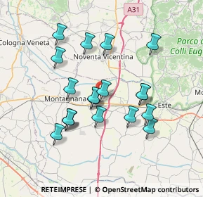 Mappa Via Garzaretta, 35046 Saletto PD, Italia (6.60211)