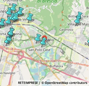 Mappa Via Guglielmo Achille Cavellini, 25135 Brescia BS, Italia (3.1045)