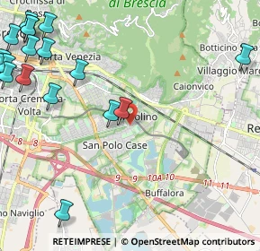 Mappa Via Guglielmo Achille Cavellini, 25135 Brescia BS, Italia (3.376)