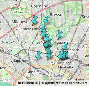 Mappa Via Chianciano, 20161 Milano MI, Italia (1.3825)