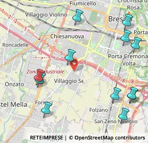 Mappa Traversa Quattordicesima Villaggio Sereno, 25125 Brescia BS, Italia (2.71667)