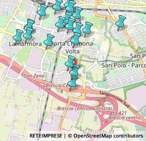 Mappa Via della Volta, 25136 Brescia BS, Italia (1.1305)