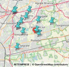 Mappa Via Don Lorenzo Milani, 20063 Cernusco sul Naviglio MI, Italia (3.78385)