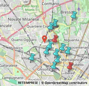 Mappa Via Vincenzo Caldesi, 20161 Milano MI, Italia (1.82071)