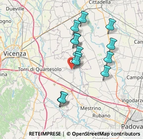Mappa Via Mariano Rumor, 36043 Camisano Vicentino VI, Italia (6.19154)
