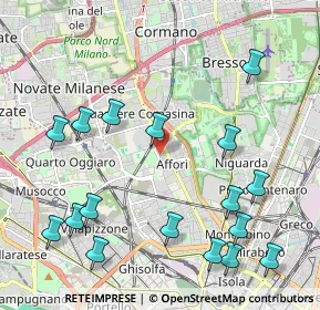 Mappa Viale Affori ang. Via Taccioli, 20161 Milano MI, Italia (2.53824)
