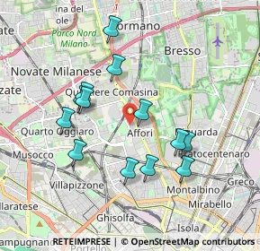 Mappa Viale Affori ang. Via Taccioli, 20161 Milano MI, Italia (1.72308)