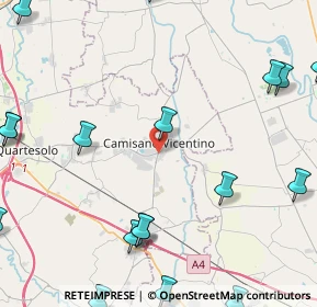 Mappa Via Mazzini, 36043 Camisano Vicentino VI, Italia (6.7845)