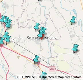 Mappa Via Mazzini, 36043 Camisano Vicentino VI, Italia (5.6475)
