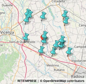 Mappa Via Mazzini, 36043 Camisano Vicentino VI, Italia (6.94375)