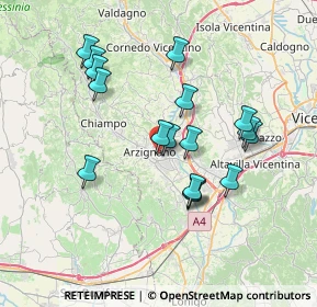 Mappa Via Francesco Baracca, 36071 Arzignano VI, Italia (6.65529)