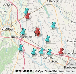 Mappa Via Roma Camisano, 36043 Camisano Vicentino VI, Italia (7.07667)
