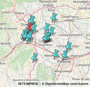 Mappa Via Roma Camisano, 36043 Camisano Vicentino VI, Italia (11.6445)