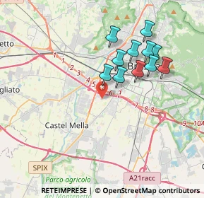 Mappa Via della Seta, 25125 Brescia BS, Italia (3.39091)