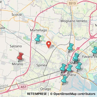 Mappa Via Damiano Chiesa, 30030 Martellago VE, Italia (5.40818)