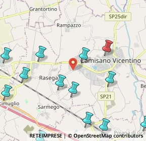 Mappa Via Rasega, 36043 Camisano vicentino VI, Italia (2.76308)