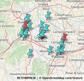 Mappa Via Comoleo di Sopra, 36043 Camisano vicentino VI, Italia (12.253)