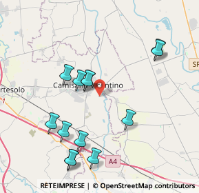 Mappa Via Comoleo di Sopra, 36043 Camisano vicentino VI, Italia (4.11077)