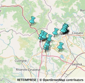 Mappa 10013 Borgofranco d'Ivrea TO, Italia (10.5935)