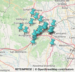 Mappa Via Fontanelle, 36077 Altavilla Vicentina VI, Italia (8.8895)