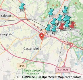 Mappa Via Brixia - Zust, 25125 Brescia BS, Italia (4.45667)