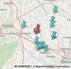 Mappa Via B. Ferracina, 36043 Camisano Vicentino VI, Italia (6.50923)