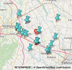 Mappa Via B. Ferracina, 36043 Camisano Vicentino VI, Italia (7.08111)