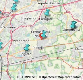 Mappa Via S. Pio X, 20063 Cernusco sul Naviglio MI, Italia (6.82467)