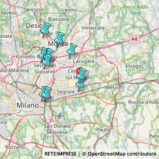 Mappa Via San Pio X, 20096 Pioltello MI, Italia (7.28909)