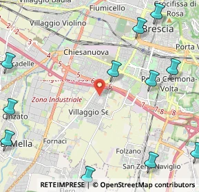 Mappa Villaggio Sereno -Traversa Dodici, 25125 Brescia BS, Italia (3.18909)