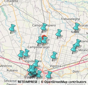 Mappa Via G. Visentini, 35011 Campodarsego PD, Italia (9.9695)