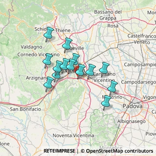 Mappa Viale Riviera Berica, 36100 Vicenza VI, Italia (10.78357)