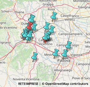 Mappa Via Cà Marzare, 36043 Camisano Vicentino VI, Italia (11.8045)