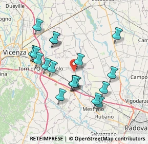 Mappa Via Cà Marzare, 36043 Camisano Vicentino VI, Italia (7.08667)