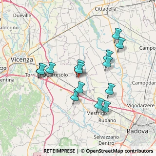 Mappa Via Cà Marzare, 36043 Camisano Vicentino VI, Italia (6.85143)