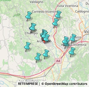 Mappa Via Puglie, 36071 Arzignano VI, Italia (5.375)