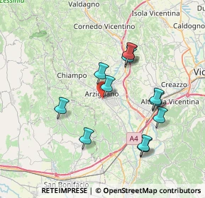 Mappa Via Puglie, 36071 Arzignano VI, Italia (6.86417)
