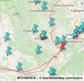 Mappa Via Puglie, 36071 Arzignano VI, Italia (9.798)