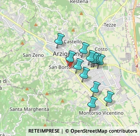 Mappa Via Puglie, 36071 Arzignano VI, Italia (1.3675)