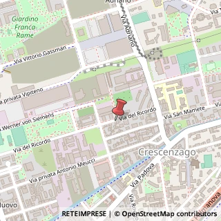 Mappa Via del Ricordo, 15, 20128 Milano, Milano (Lombardia)