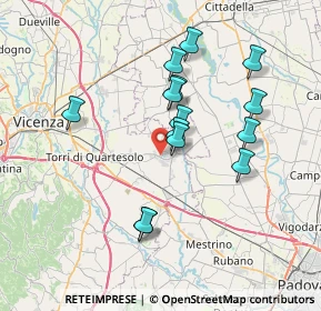 Mappa Via Benvenuto Cellini, 36043 Camisano Vicentino VI, Italia (6.55643)