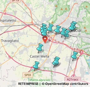 Mappa Via Castagna, 25125 Brescia BS, Italia (3.31214)