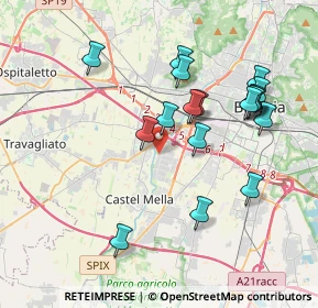 Mappa Via Castagna, 25125 Brescia BS, Italia (3.75944)