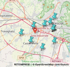 Mappa Via Castagna, 25125 Brescia BS, Italia (3.47636)