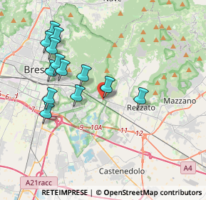 Mappa Via Guido Puletti, 25135 Brescia BS, Italia (3.85615)