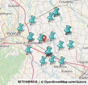 Mappa Via A. Pigafetta, 36043 Camisano Vicentino VI, Italia (6.9585)