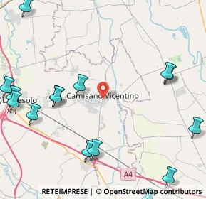 Mappa Via dei Bersaglieri, 36043 Camisano Vicentino VI, Italia (6.195)
