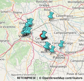 Mappa Via dei Bersaglieri, 36043 Camisano Vicentino VI, Italia (10.5625)